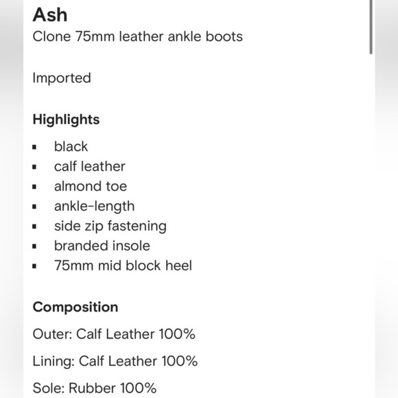 ASH | Women’s Black Calf Leather Clone Block Heel Booties Size 11 NWOB - Picture 10 of 10